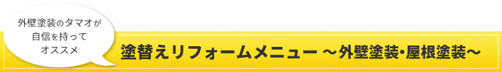 塗替えリフォームメニュー